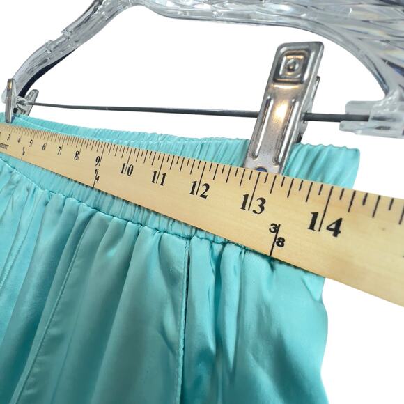 Forever 21 Satin Cargo Pants Womens M Mint Green Blue Utility Wide Leg Hipster - Picture 8 of 13